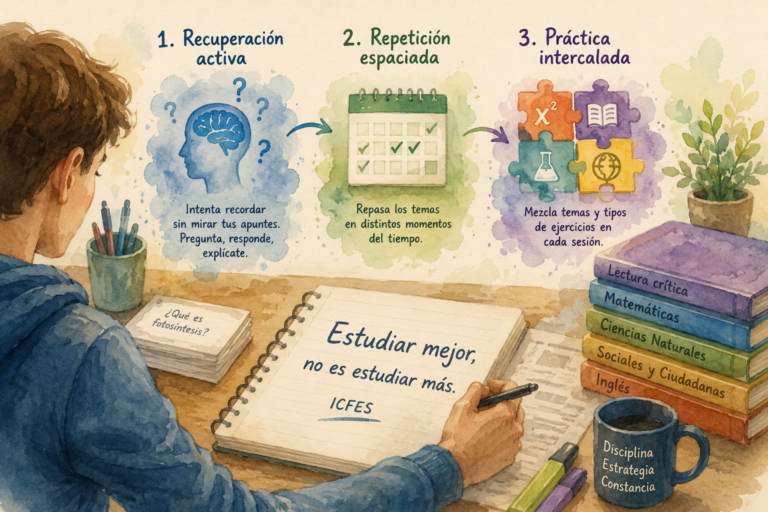Estudiar no es leer: una reflexión sobre los tres métodos de aprendizaje más respaldados por la ciencia y su enfoque en el Icfes